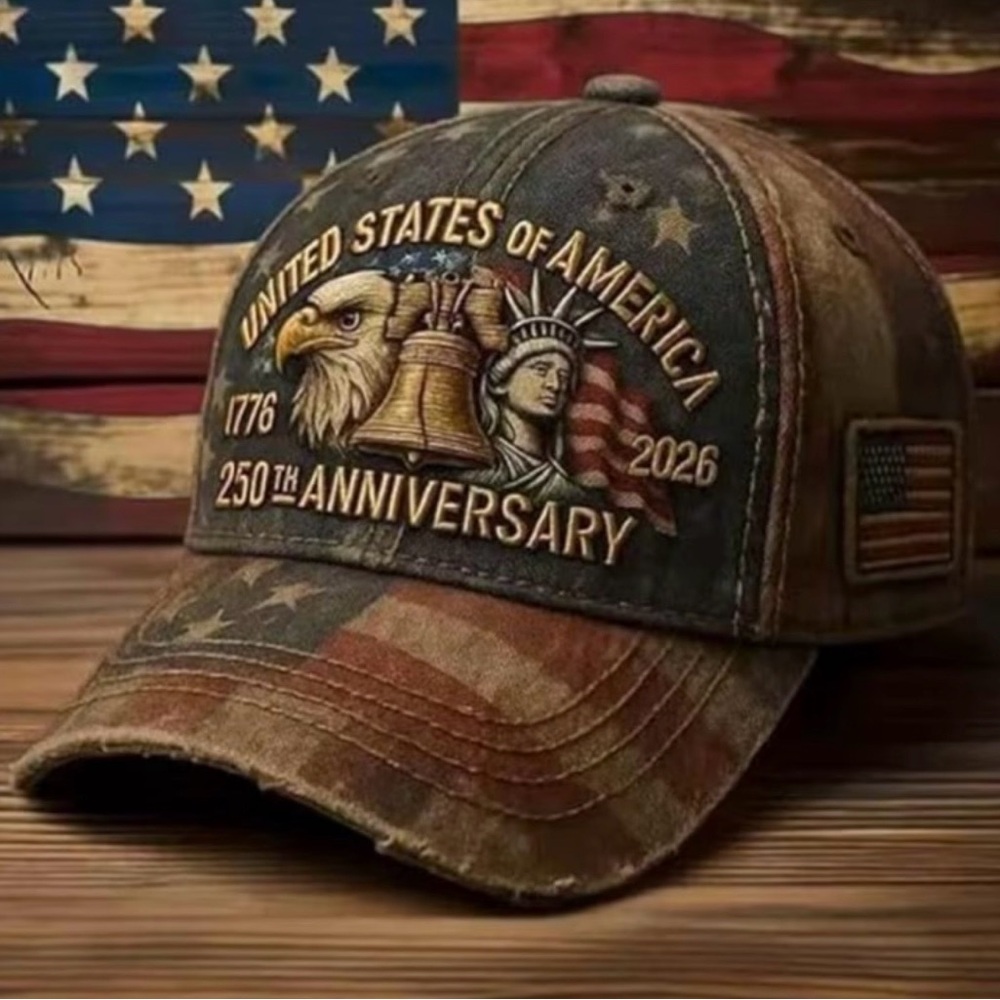 United States 250th Anniversary Distressed Patriot Hat NEW - Picture 3 of 6